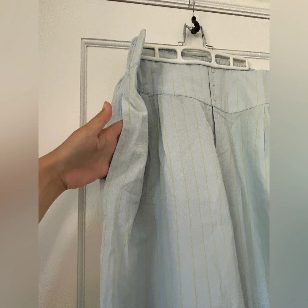 NWT Anthropology LyreBird Cotton French Boxer Wide Leg Culottes Sz XL  Stripe